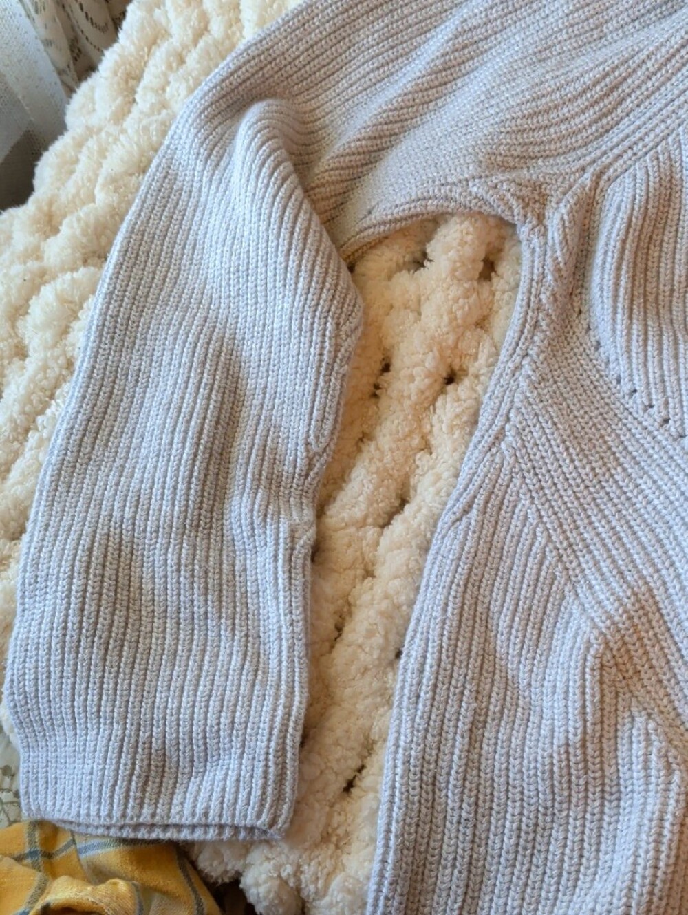GAP Silver Ribbed Cowl Neck Sweater - Picture 4 of 4